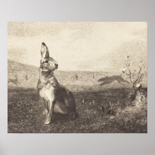 Vintages Kaninchendruckposter Poster