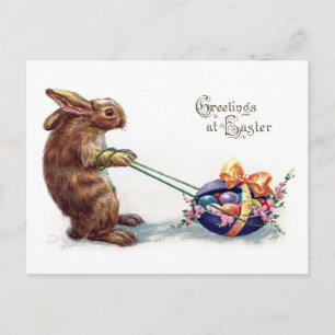 Vintages Kanincheneier Feiertagspostkarte