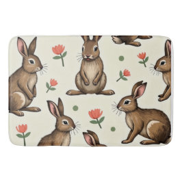 Vintages Kaninchenmuster Badematte