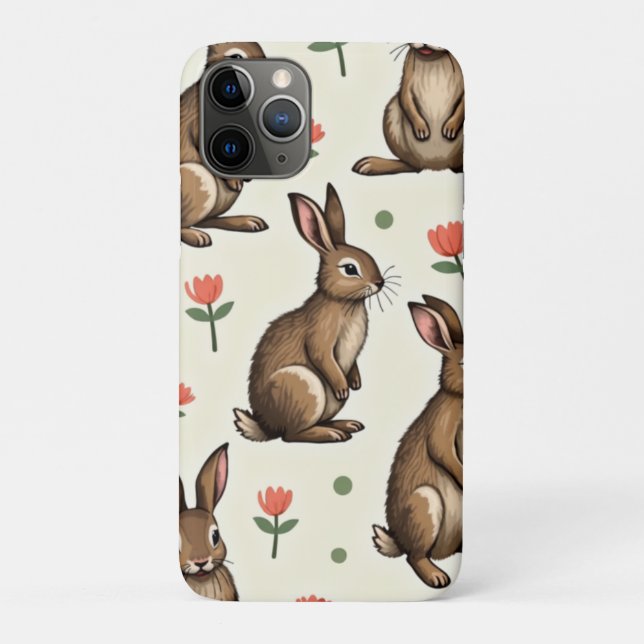 Vintages Kaninchenmuster Case-Mate iPhone Hülle (Rückseite)