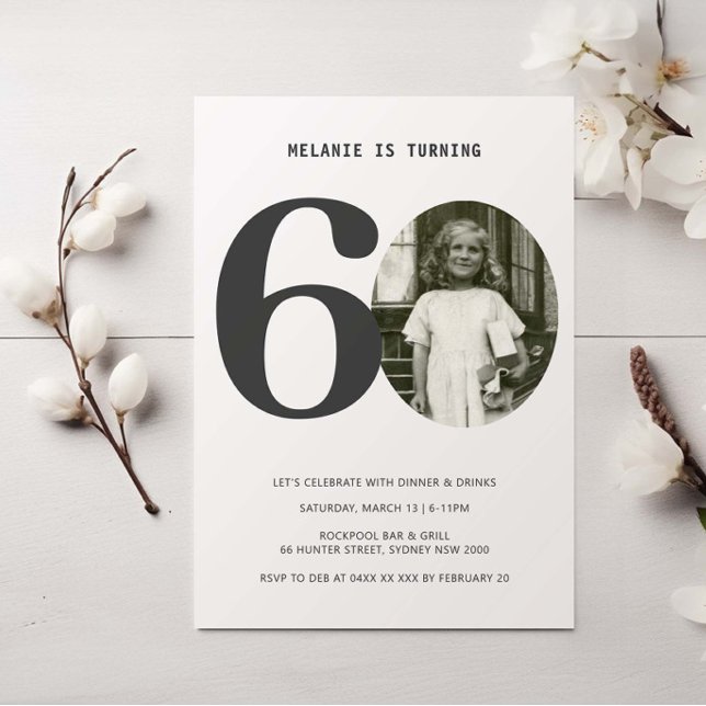 Vintages Kariertes 60. Geburtstag Foto Einladung (Von Creator hochgeladen)