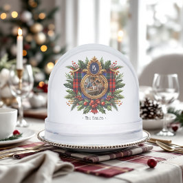 Vintages Kariertes Monogramm Weihnachtsfeiertag-Fo Schneekugeln