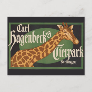 Vintages Karl Hagenbecks Tierpark Circus Poster Postkarte