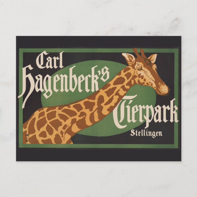 Vintages Karl Hagenbecks Tierpark Circus Poster Postkarte (Vorderseite)