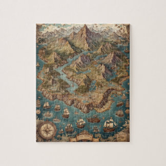 Vintages Kartenabenteuer Puzzle