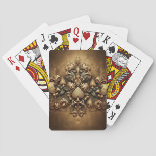Vintages Kartendesign - Verziertes Gold & Spazierg Spielkarten