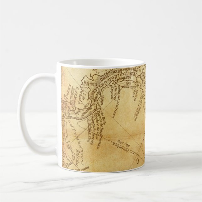 Vintages Kartenhintergrundpapier Kaffeetasse (Links)