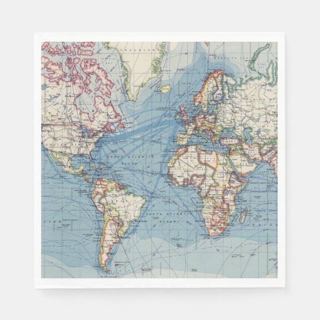 Vintages Kartenpapier Napkins Serviette (Vorderseite)