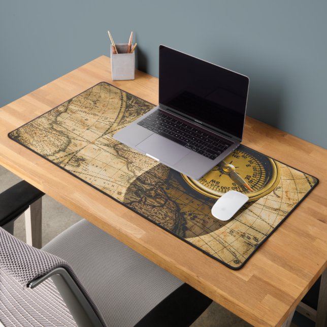 Vintages Kartenreisedatum Schreibtischunterlage (Büro 2)