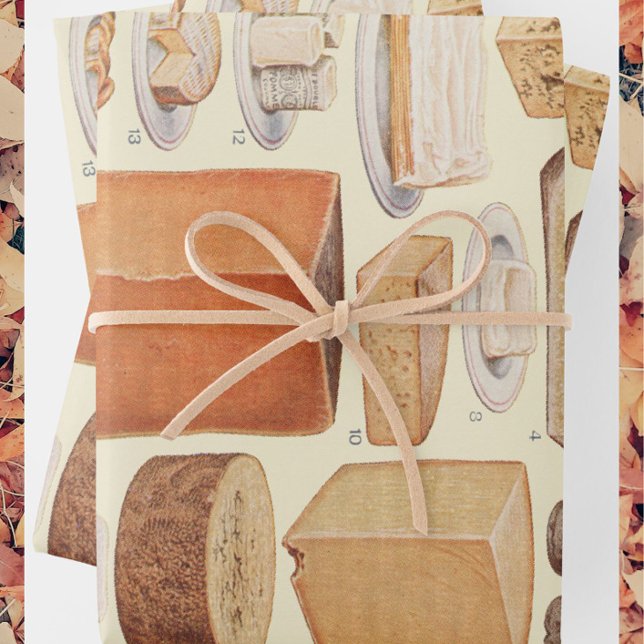 Vintages Käsediagramm Geschenkpapier Set (Von Creator hochgeladen)