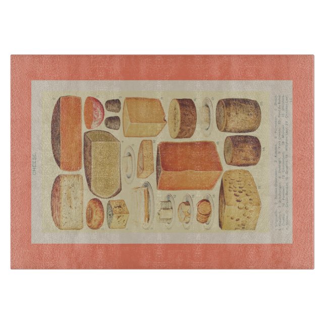 Vintages Käsediagramm Schneidebrett (Vorderseite)