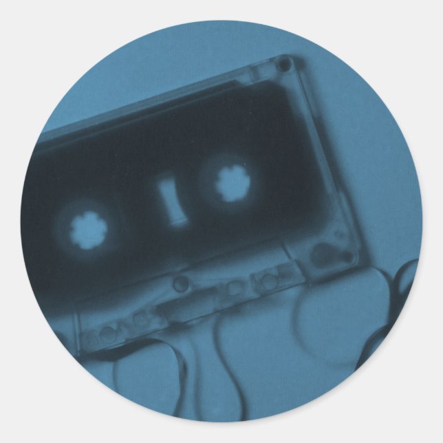 Vintages Kassettenband blau Aufkleber (Vorderseite)