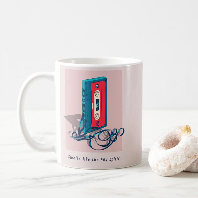 Vintages Kassettenband der 90er Jahre Kaffeetasse (Mit Donut)