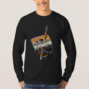 Vintages Kassettenband und Bleistift Nostalgie Par T-Shirt
