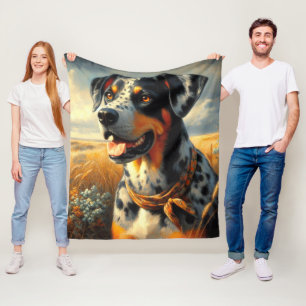 Vintages Katahoula Leopard Hundepainting Fleecedecke