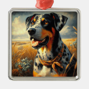 Vintages Katahoula Leopard Hundepainting Ornament Aus Metall