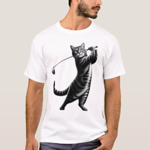 Vintages Katzen Golf Kitten Golfspieler T-Shirt