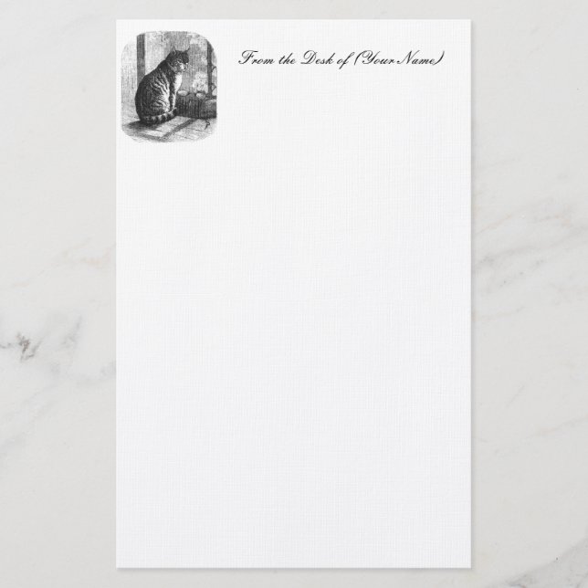 Vintages Katzen-Illustrations-Briefpapier Briefpapier (Vorderseite)