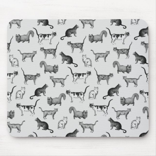 Vintages Katzen-Muster Mousepad (Vorne)