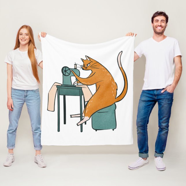 Vintages Katzennähen Fleecedecke (Beispiel)