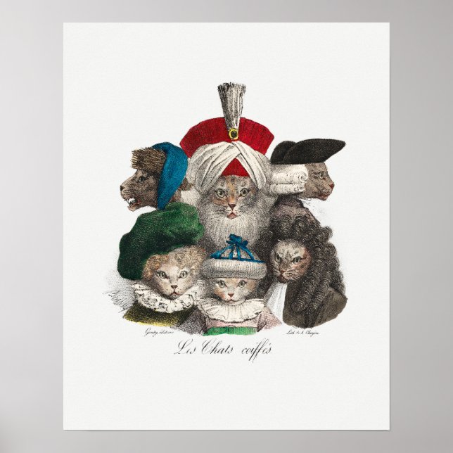 Vintages Katzenposter Poster (Vorne)
