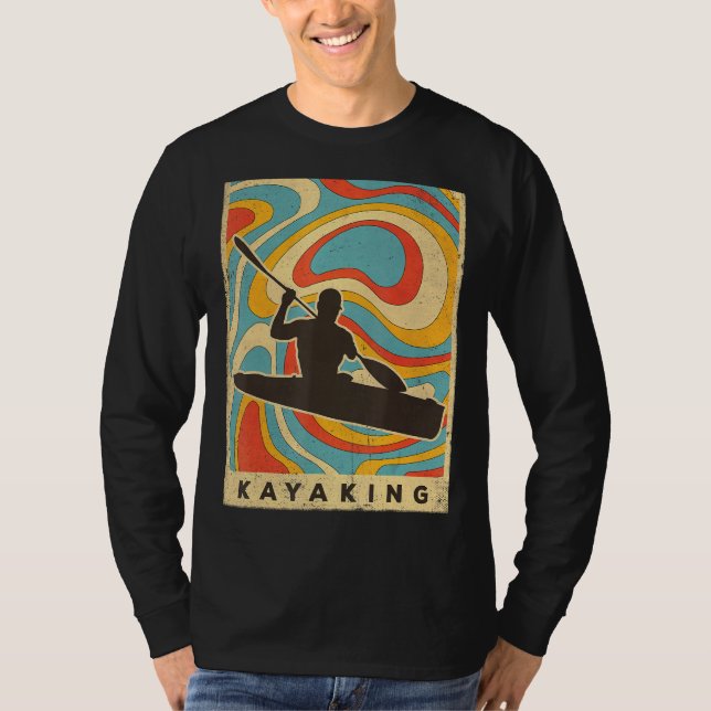 Vintages Kayaking Retro-Poster T-Shirt (Vorderseite)