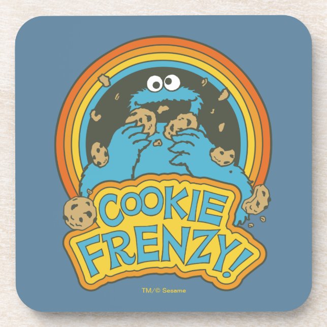 Vintages Keksmonster | Cookie Frenzy Getränkeuntersetzer (Vorderseite)