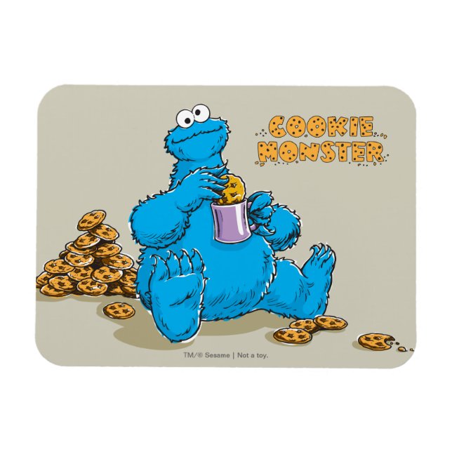Vintages Keksmonster isst Cookies Magnet (Horizontal)
