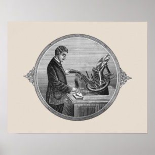 Vintages Kelsey Letterpress Druckpresse-Poster Poster