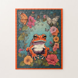 Vintages Kernfroschpuzzle - Farbenfrohe Whimsy Puzzle