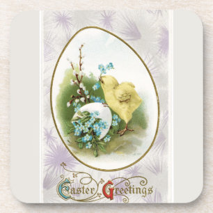 Vintages Kiche und Ostereier Untersetzer