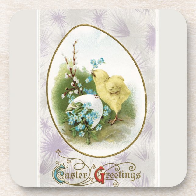 Vintages Kiche und Ostereier Untersetzer (Vorderseite)