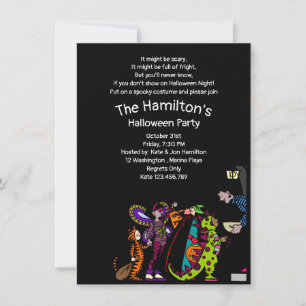 Vintages kids Trick-oder-Treating Halloween der 90 Einladung