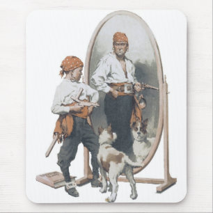 Vintages Kind, Boy Pirate, Hund, Spiegel, Bukcanee Mousepad