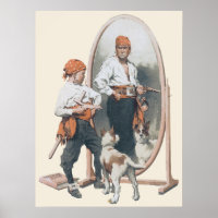 Vintages Kind, Boy Pirate, Hund, Spiegel, Bukcanee