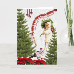 Vintages Kind & Bulldog wünscht frohe Weihnachten