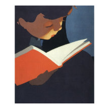 Vintages Kind, das ein Buch aus der Bibliothek lie