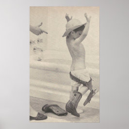 Vintages Kind im Bad Poster