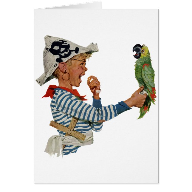 Vintages Kind, Junge Pirat Parrot Bird (Vorne)