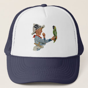 Vintages Kind, Junge Pirat Parrot Bird Truckerkappe
