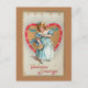 Vintages Kind mit Valentinherz Feiertagspostkarte (Vorderseite)