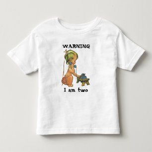 Vintages Kind Niedlich Blond Girl spricht auf Spie Kleinkind T-shirt