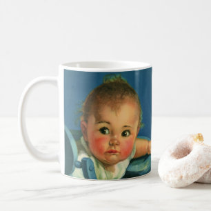 Vintages Kind, Niedliches Baby oder Mädchen im Hoc Kaffeetasse