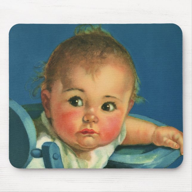 Vintages Kind, Niedliches Baby oder Mädchen im Hoc Mousepad (Vorne)
