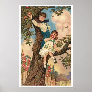 Vintages Kinderillustrierungspaket oder drucken Poster