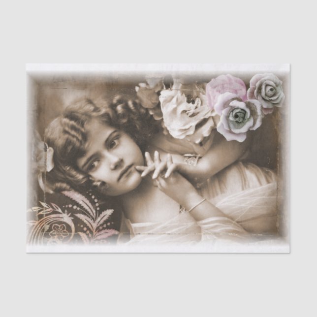 Vintages Kinderportrait Seidenpapier (Vorderseite)