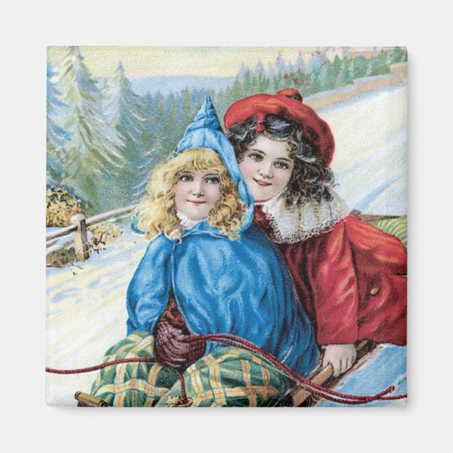Vintages Kindersegeln Magnet (Vorne)