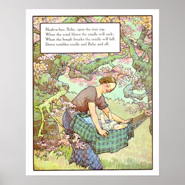 Vintages Kinderzimmer drucken - Auf Wiedersehen, B Poster (Vorne)