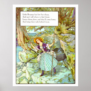 Vintages Kinderzimmer drucken - wenig Bo-Peep Poster