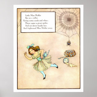 Vintages Kinderzimmer drucken - wenig Miss Muffet Poster